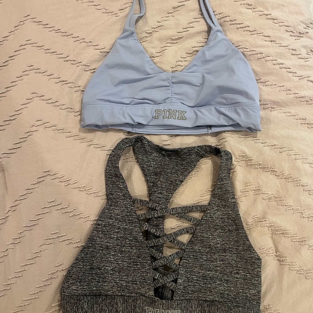 Blue and Gray Sports Bras
